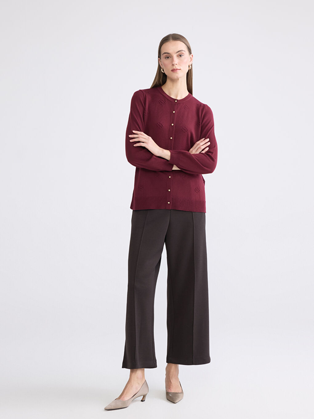 Elastic Waist Wide Leg Women's Trousers