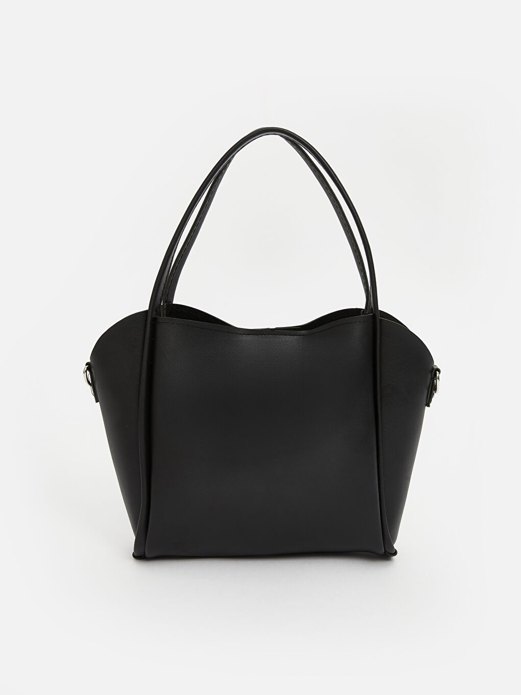 Siyah Deri Görünümlü Kadın Kol Çantası