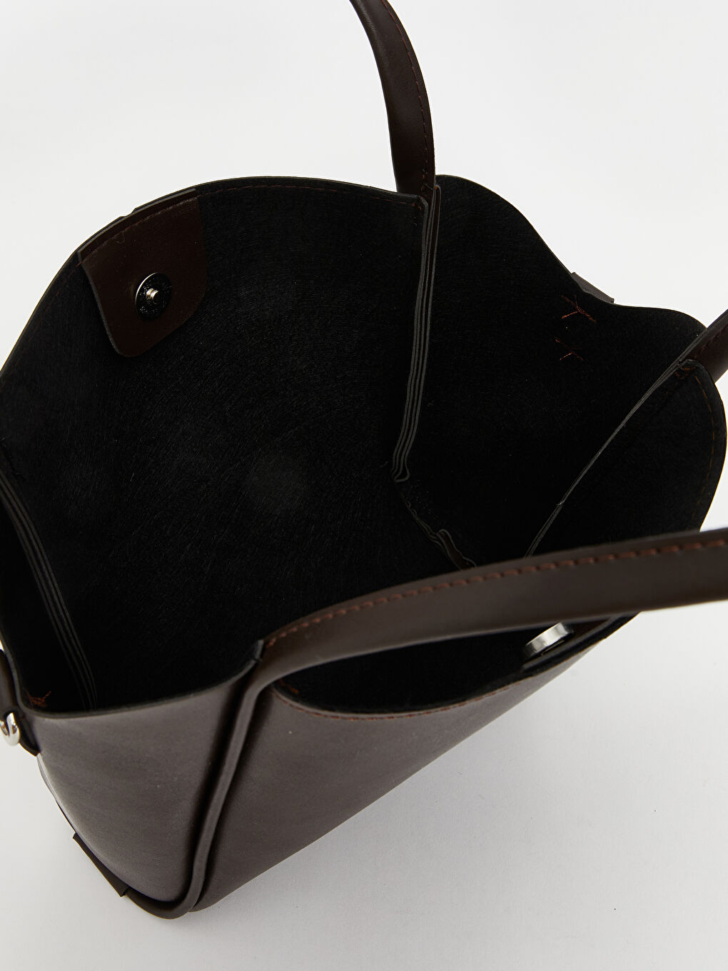 Kahverengi Deri Görünümlü Kadın Kol Çantası-3