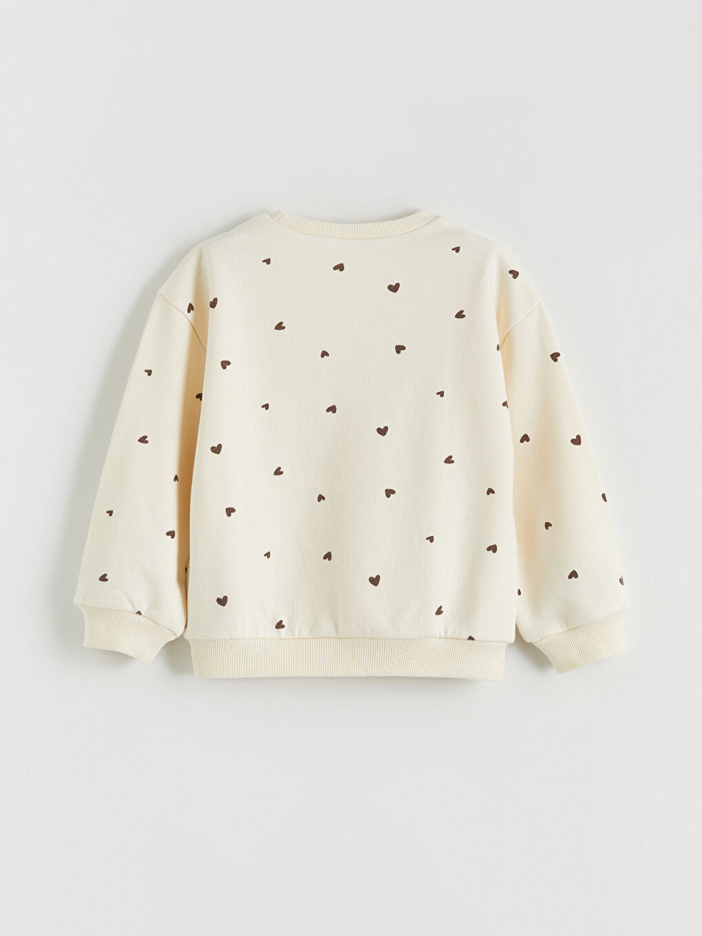 Kahverengi Bisiklet Yaka Baskılı Kız Çocuk Kalın Sweatshirt-7