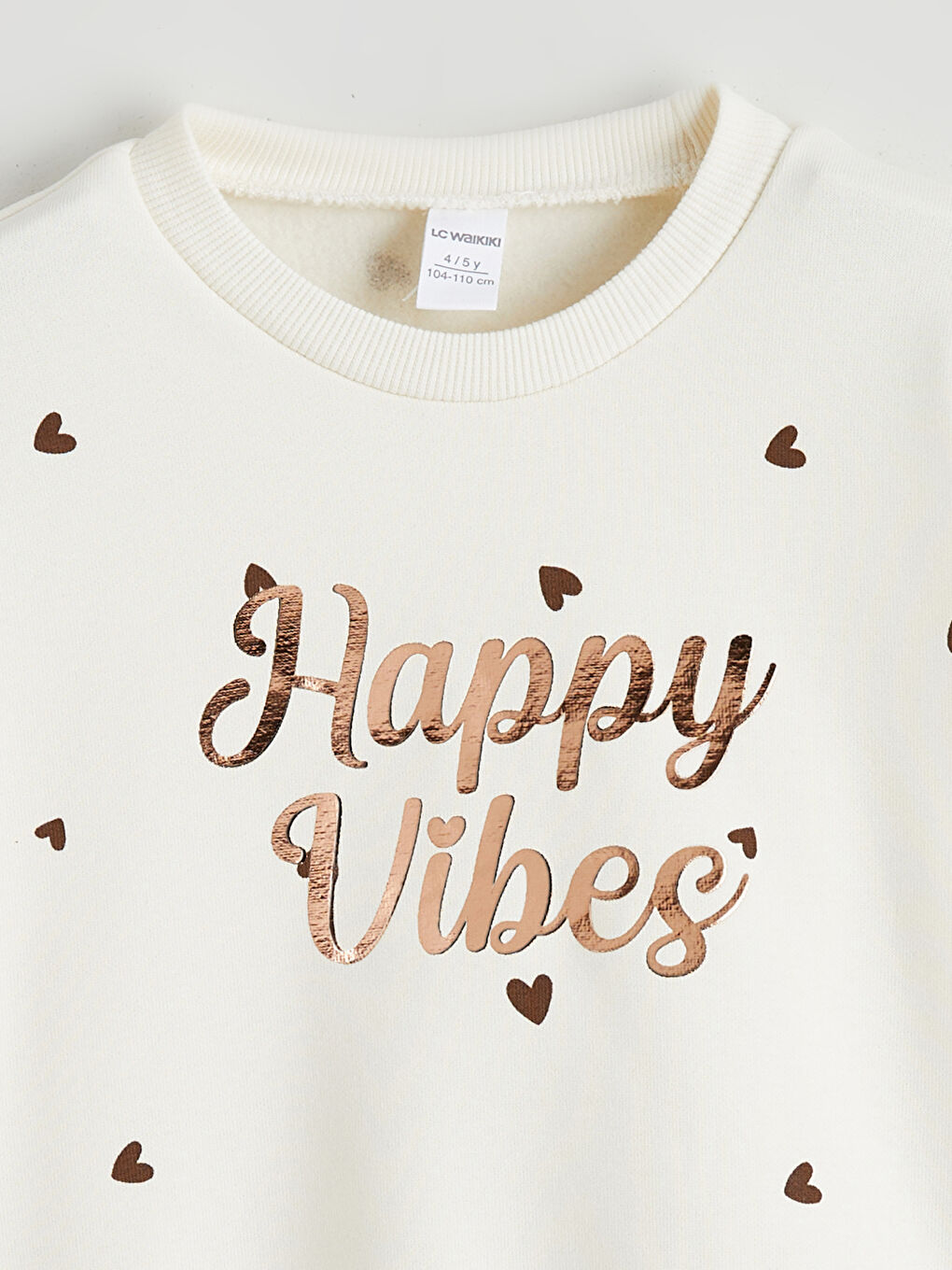 Kahverengi Bisiklet Yaka Baskılı Kız Çocuk Kalın Sweatshirt-2