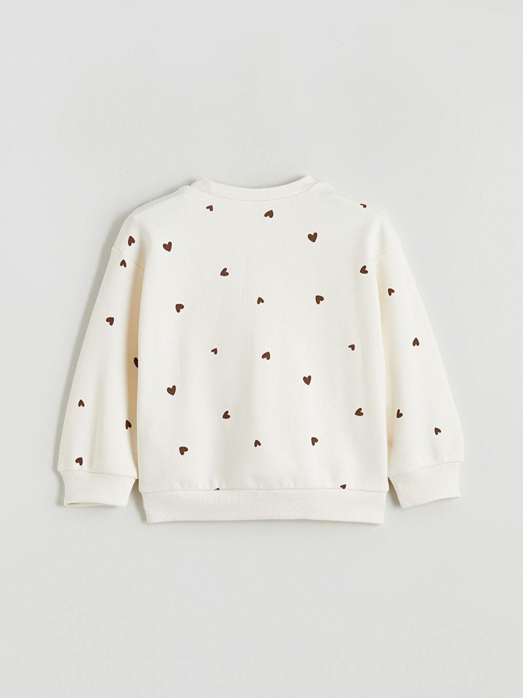 Kahverengi Bisiklet Yaka Baskılı Kız Çocuk Kalın Sweatshirt-5