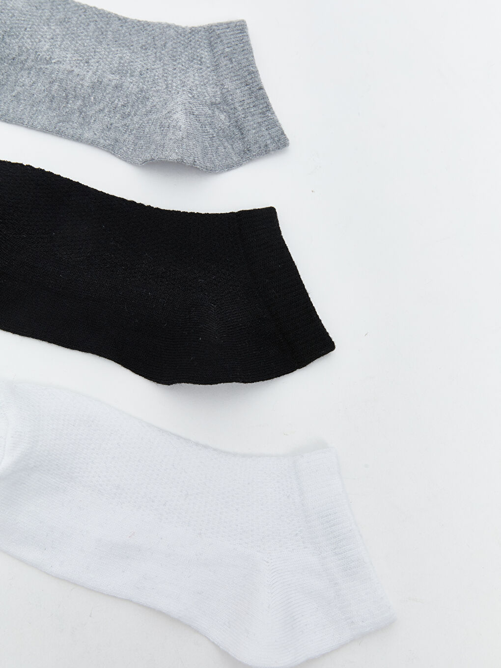 Beyaz Basic Kız Çocuk Patik Çorap 3'lü-1