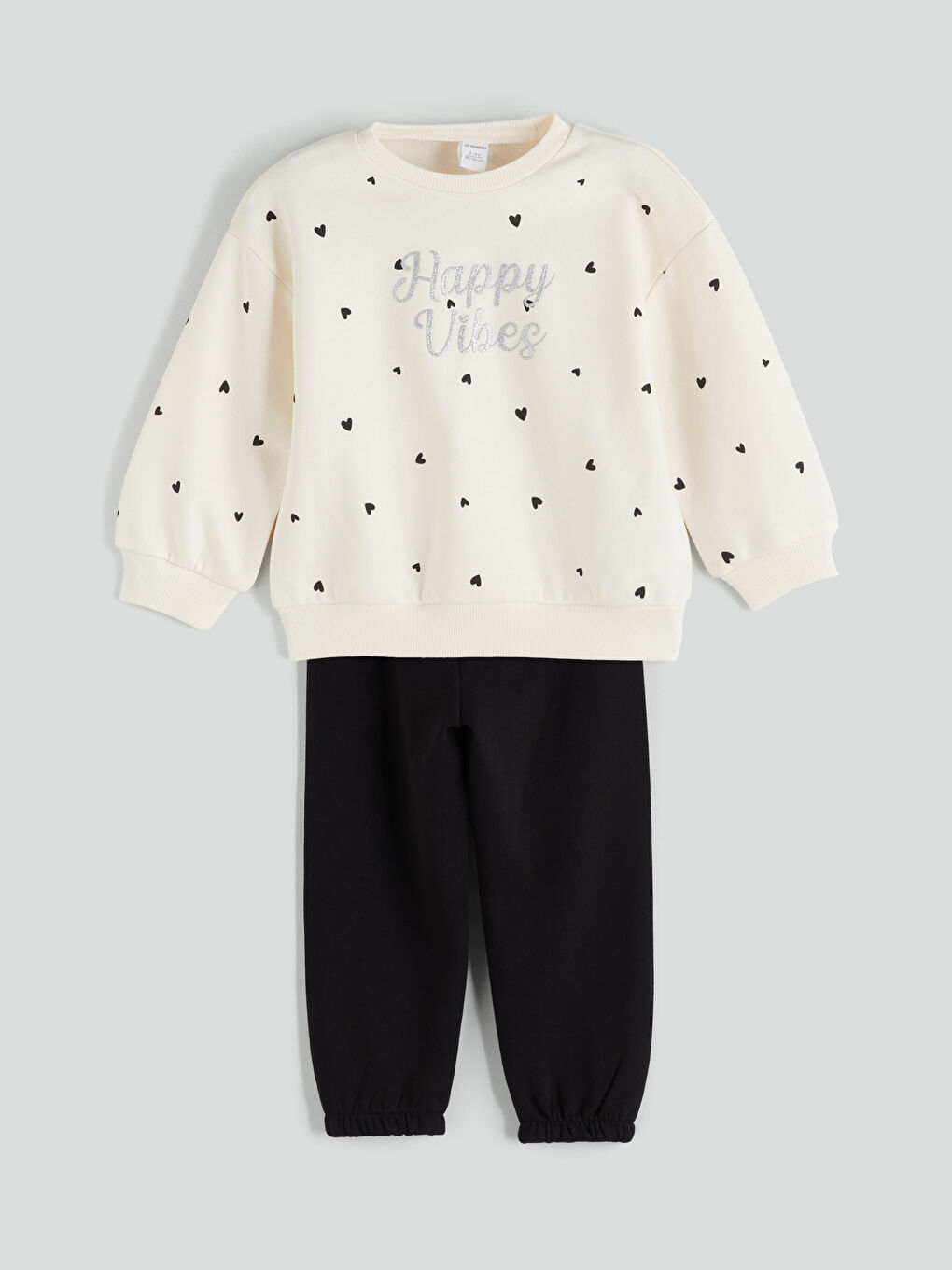 Crew Neck Girls' Sweatshirt and Sweatpants