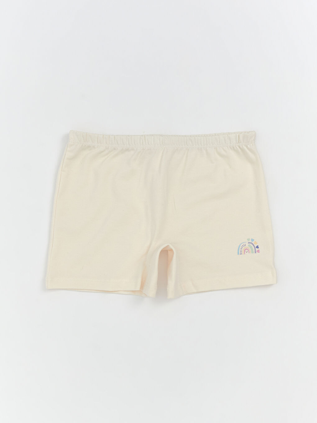 Ekru Baskılı Kız Çocuk Boxer