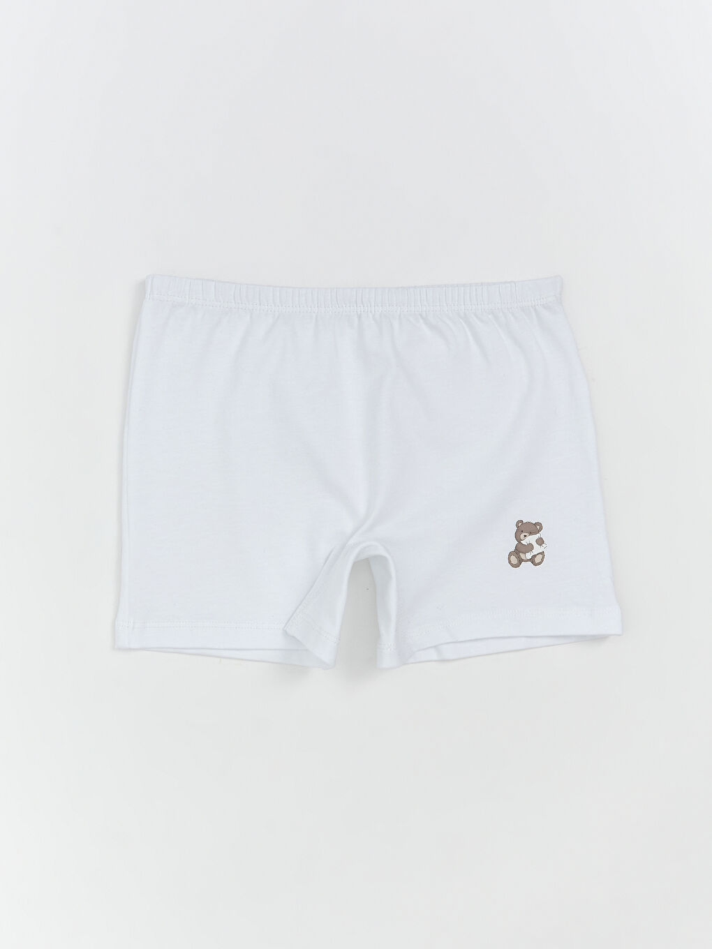 Beyaz Baskılı Kız Çocuk Boxer