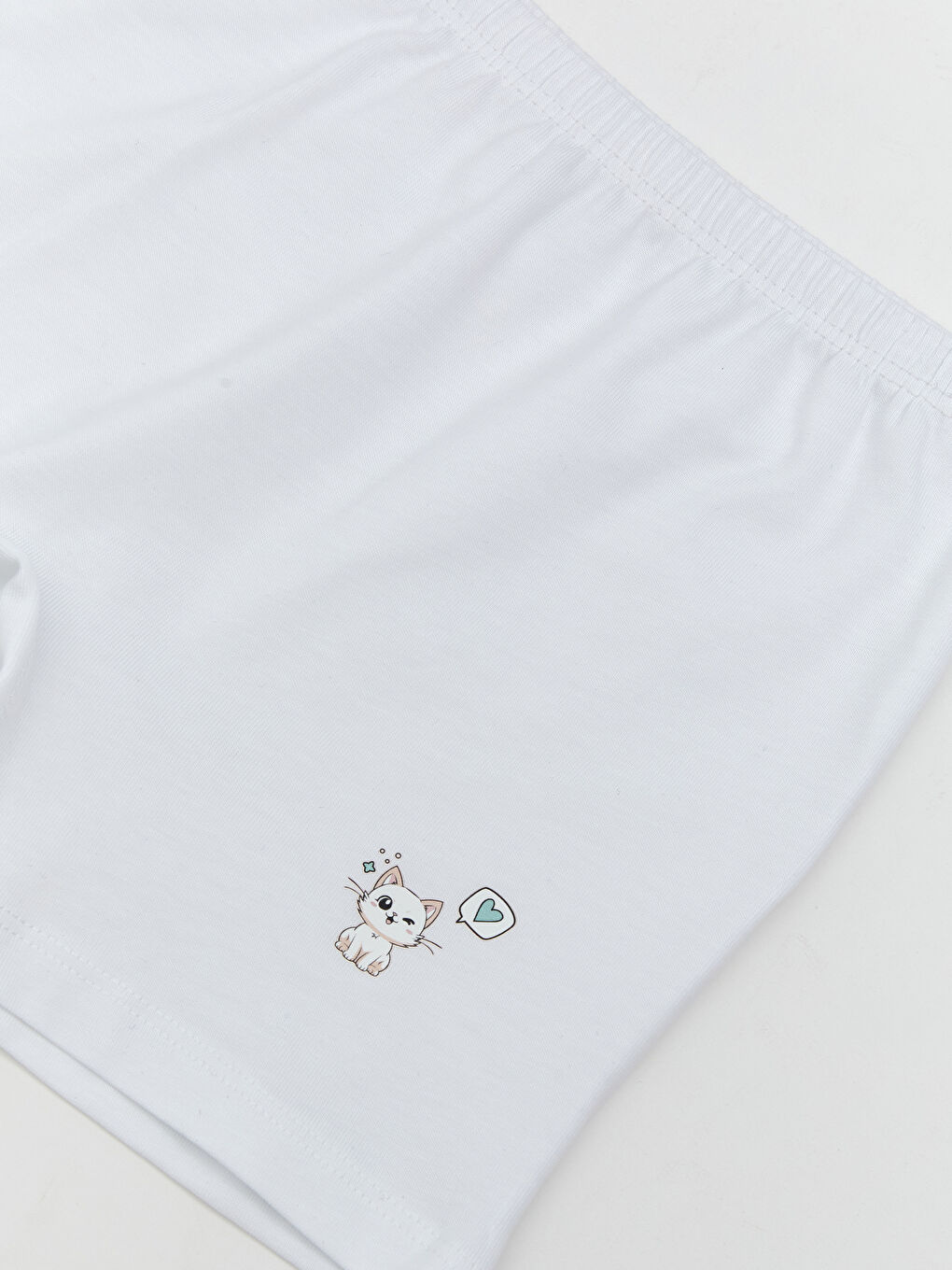 Beyaz Baskılı Kız Çocuk Boxer-2