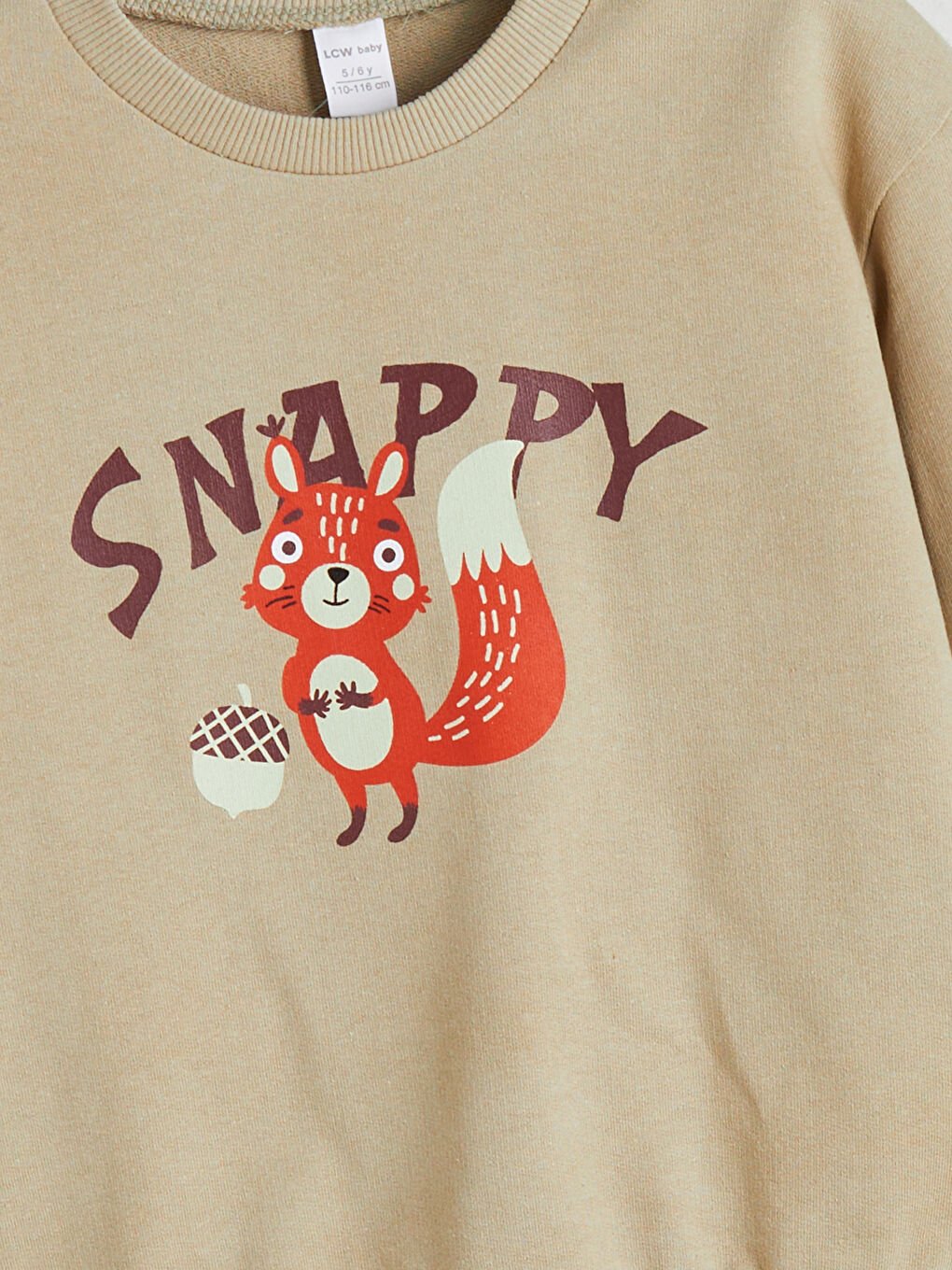 Haki Bisiklet Yaka Erkek Çocuk Sweatshirt-1