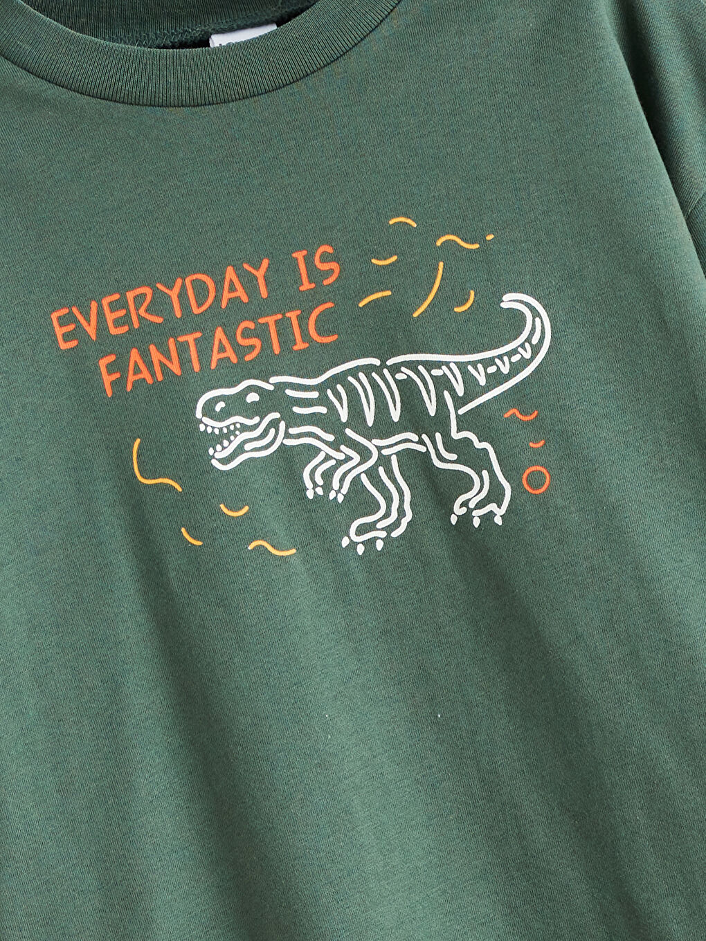 Haki Bisiklet Yaka Erkek Çocuk Tişört-1