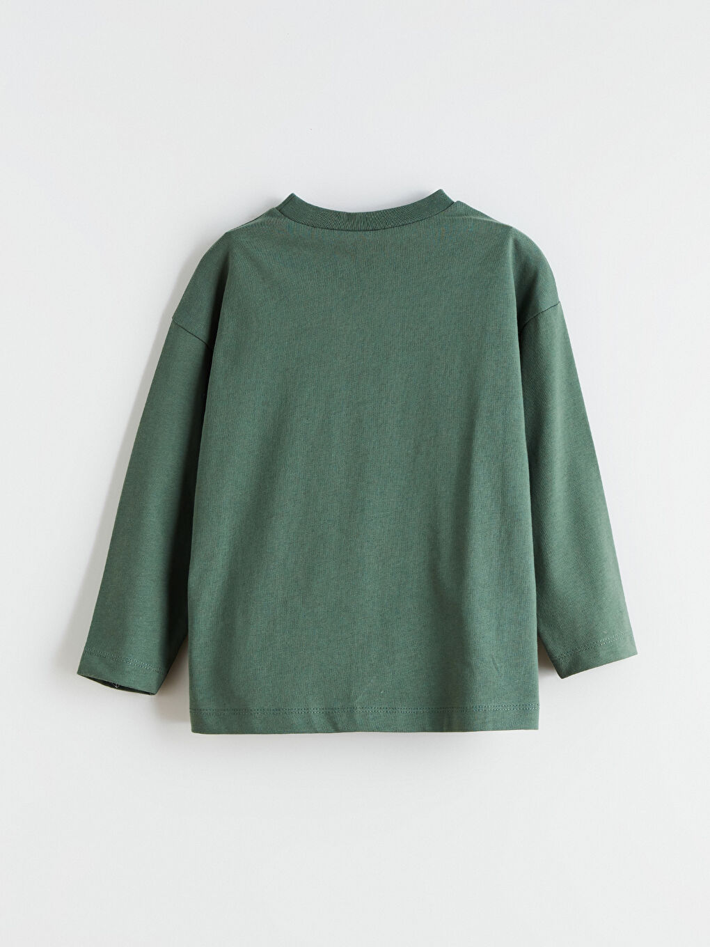 Haki Bisiklet Yaka Erkek Çocuk Tişört-2