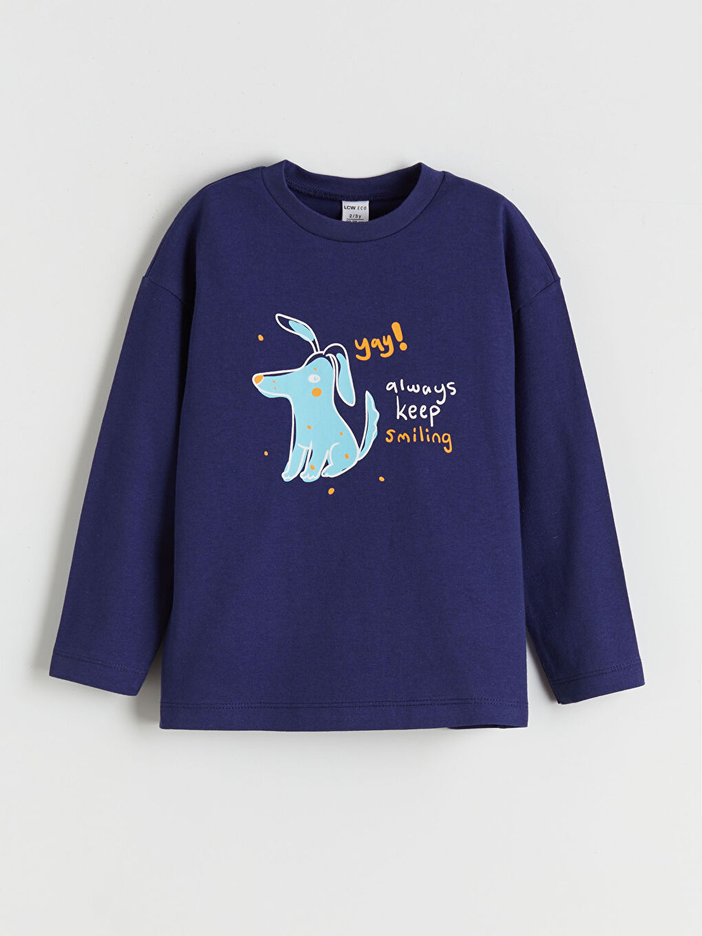 Lacivert Bisiklet Yaka Erkek Çocuk Tişört