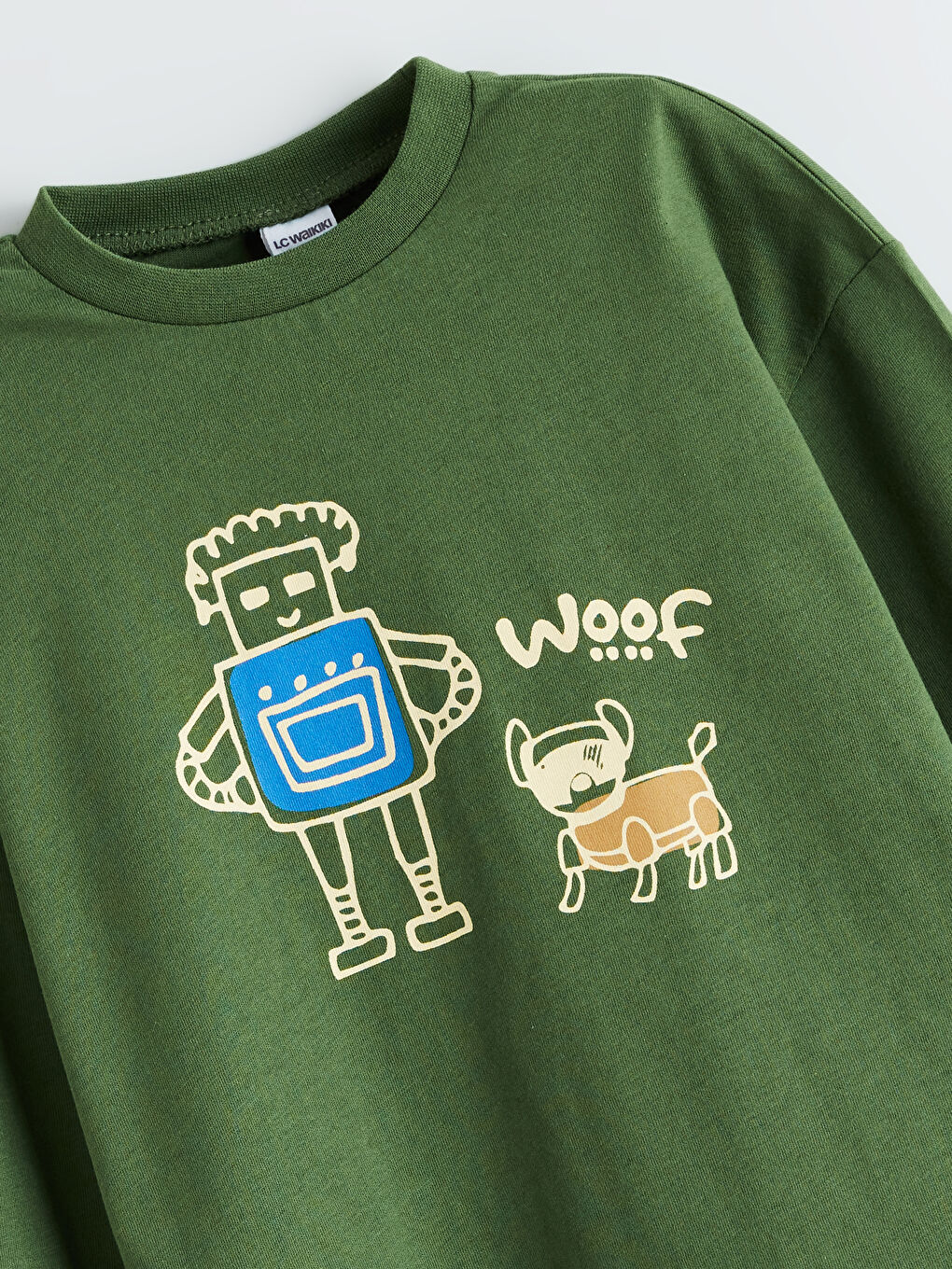 Petrol Bisiklet Yaka Erkek Çocuk Tişört-1