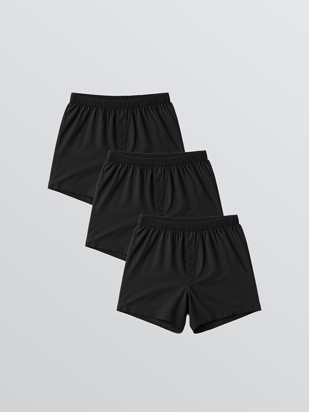 Siyah Standart Kalıp Pamuklu Esnek Erkek Boxer 3'lü