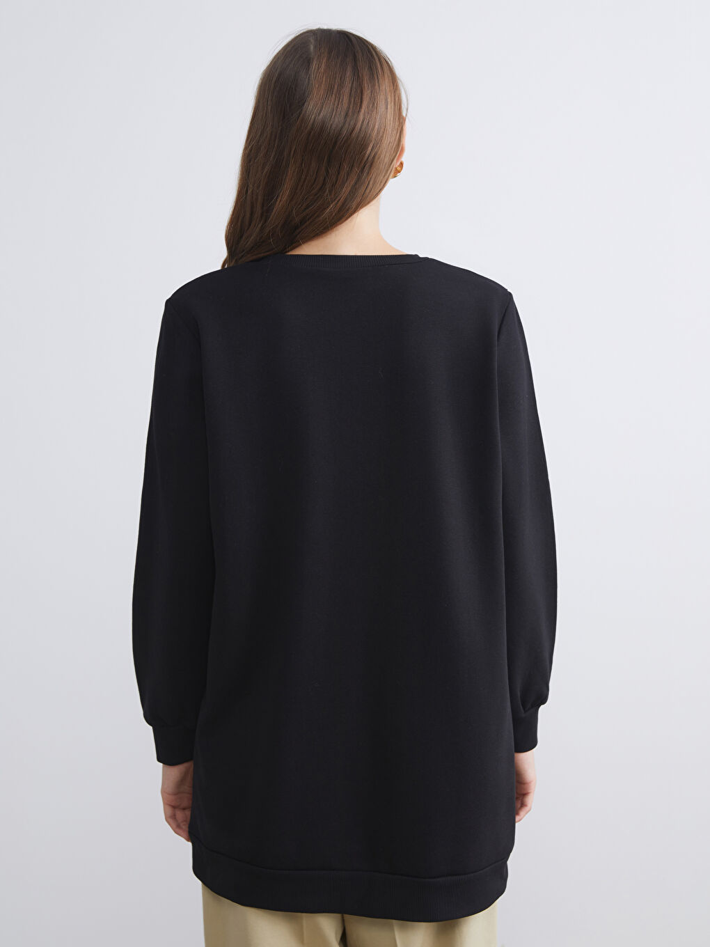 LCW ECO Woman BLACK Sweatshirt Tunic -W5J964Z8-CVL