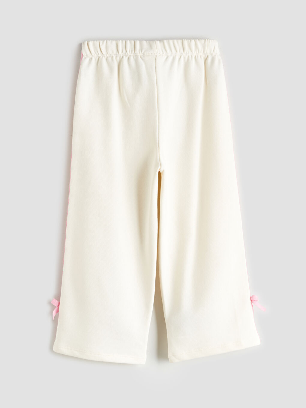 Ekru Beli Lastikli Kız Çocuk Eşofman Alt-1