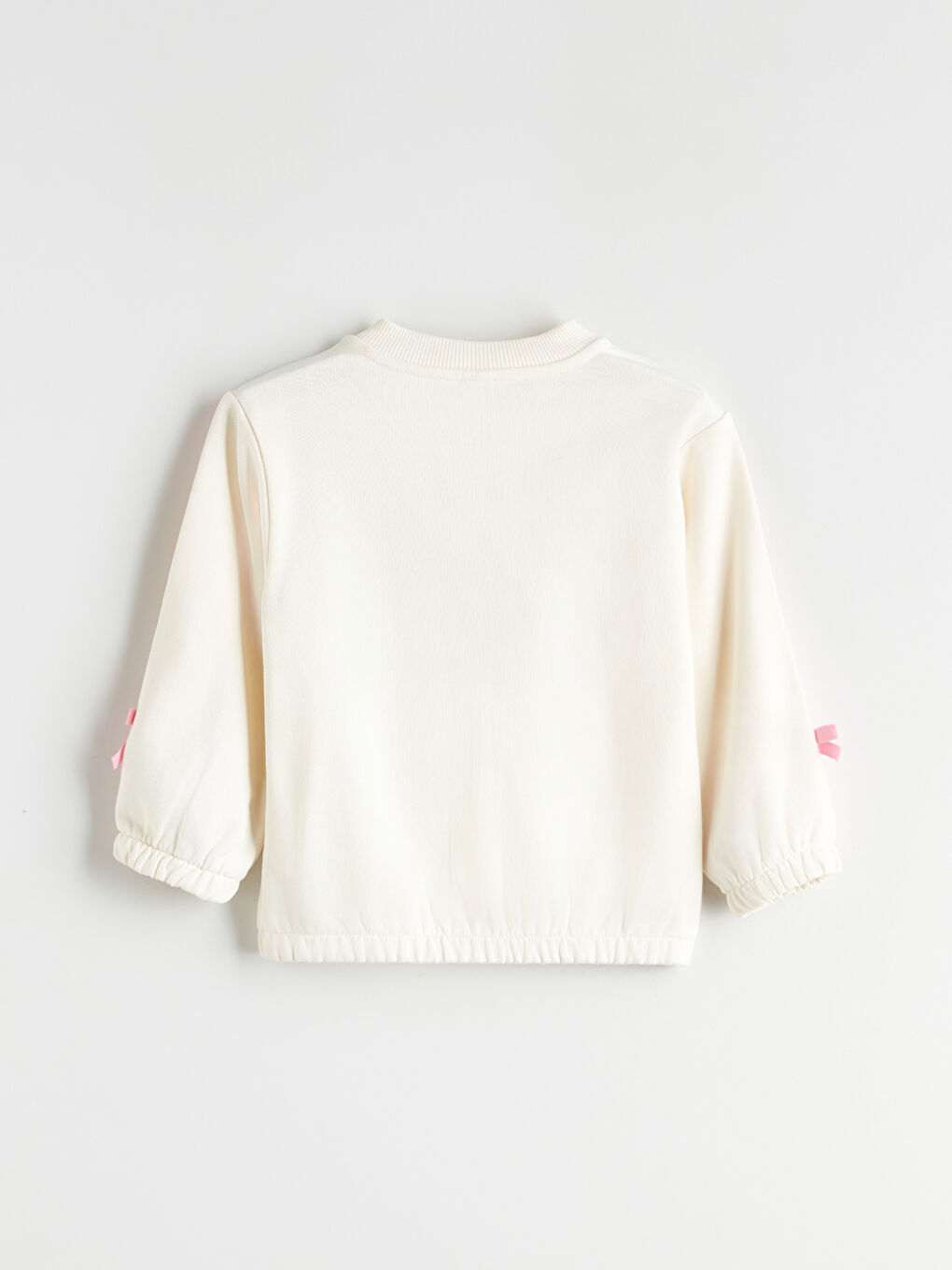 Ekru Bisiklet Yaka Fiyonk Detaylı Kız Çocuk Hırka-1