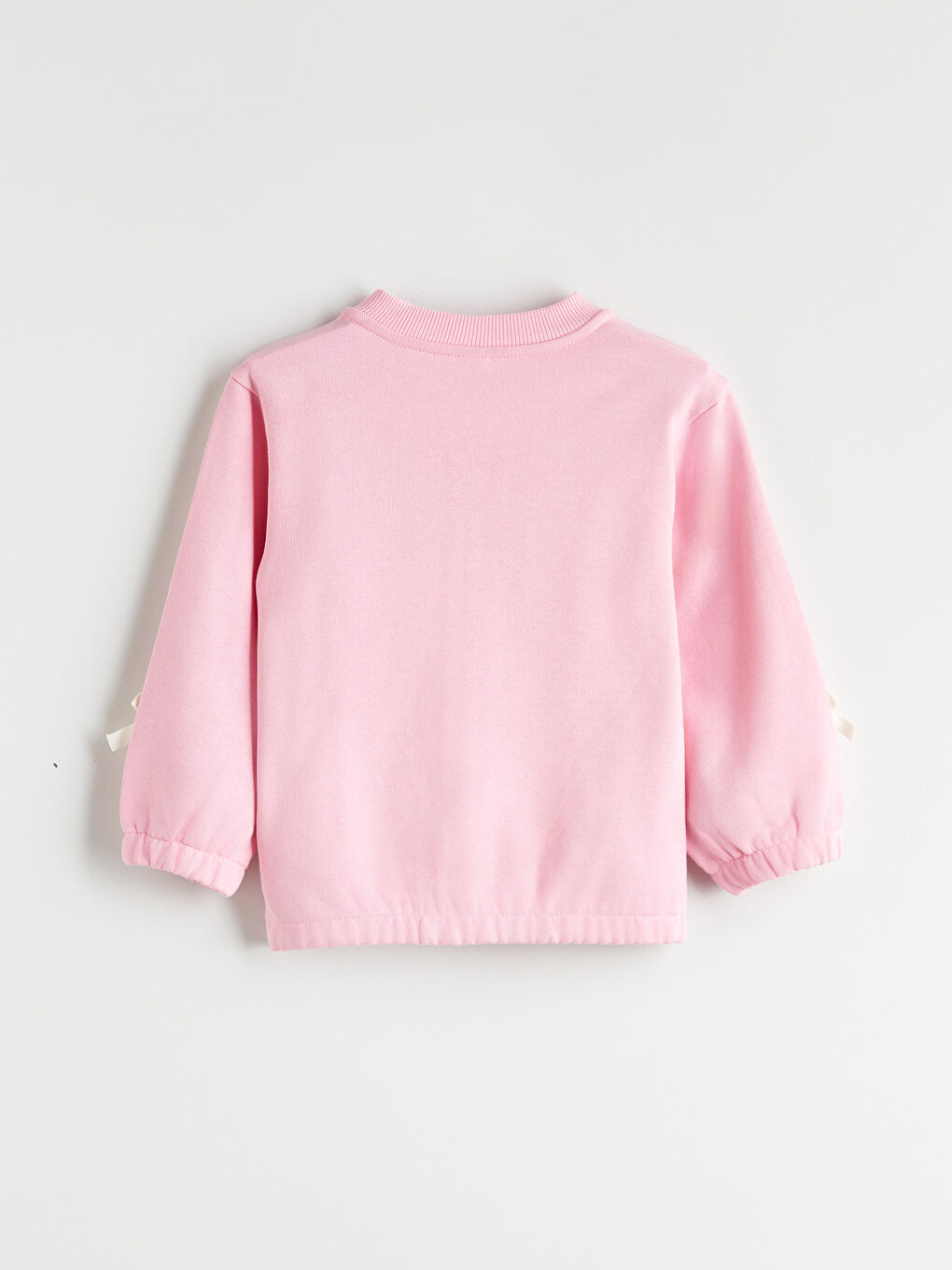 Pembe Bisiklet Yaka Fiyonk Detaylı Kız Çocuk Hırka-1