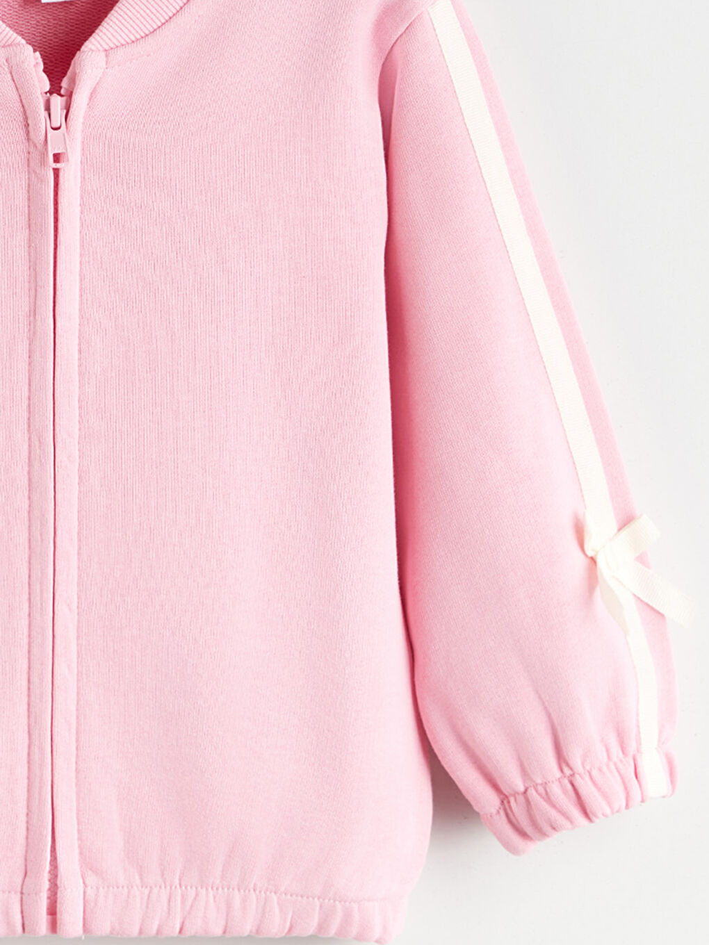 Pembe Bisiklet Yaka Fiyonk Detaylı Kız Çocuk Hırka-2