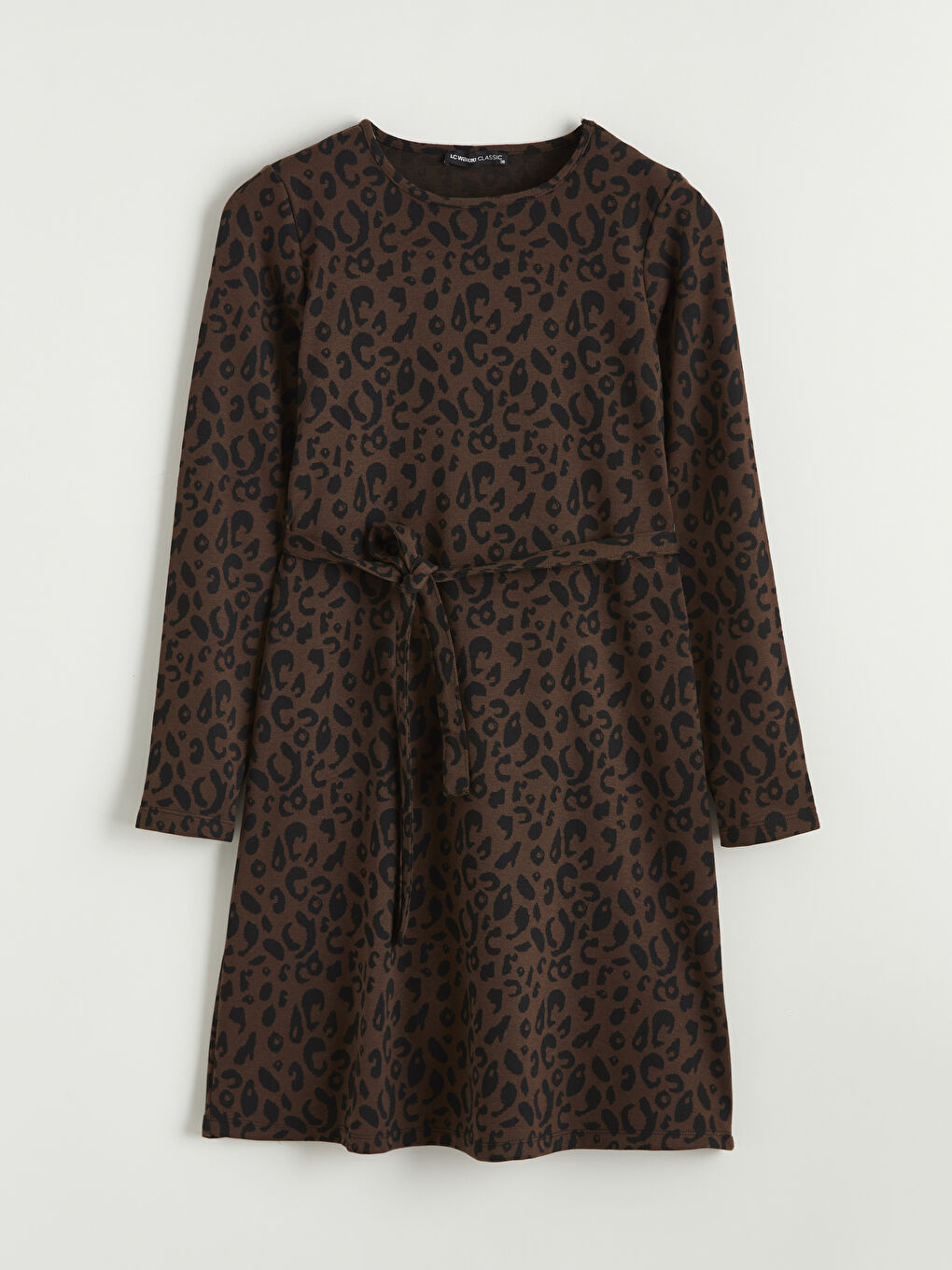 Plus Size Crew Neck Patterned Dress-9