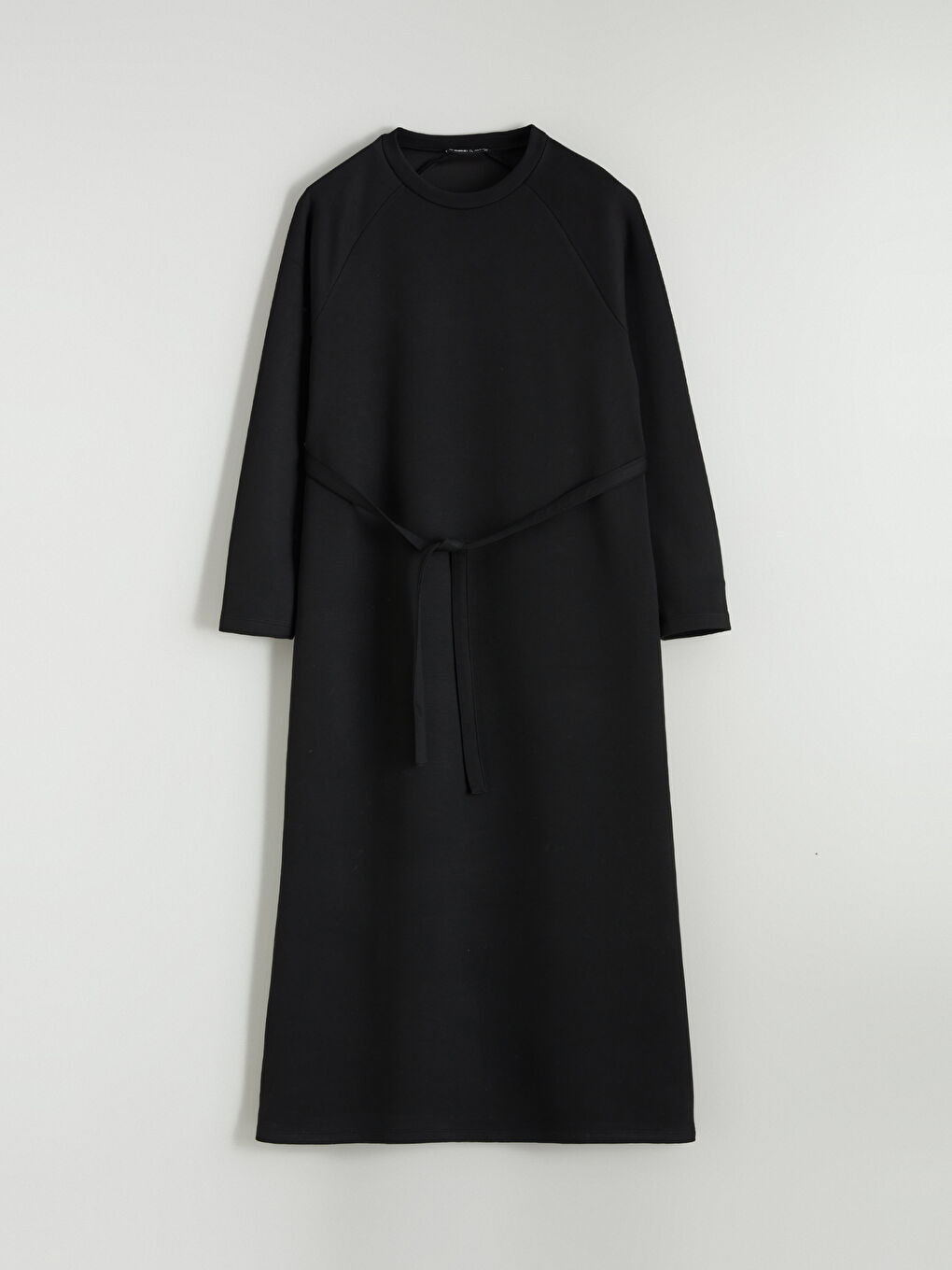 Crew Neck Sash Dress-4