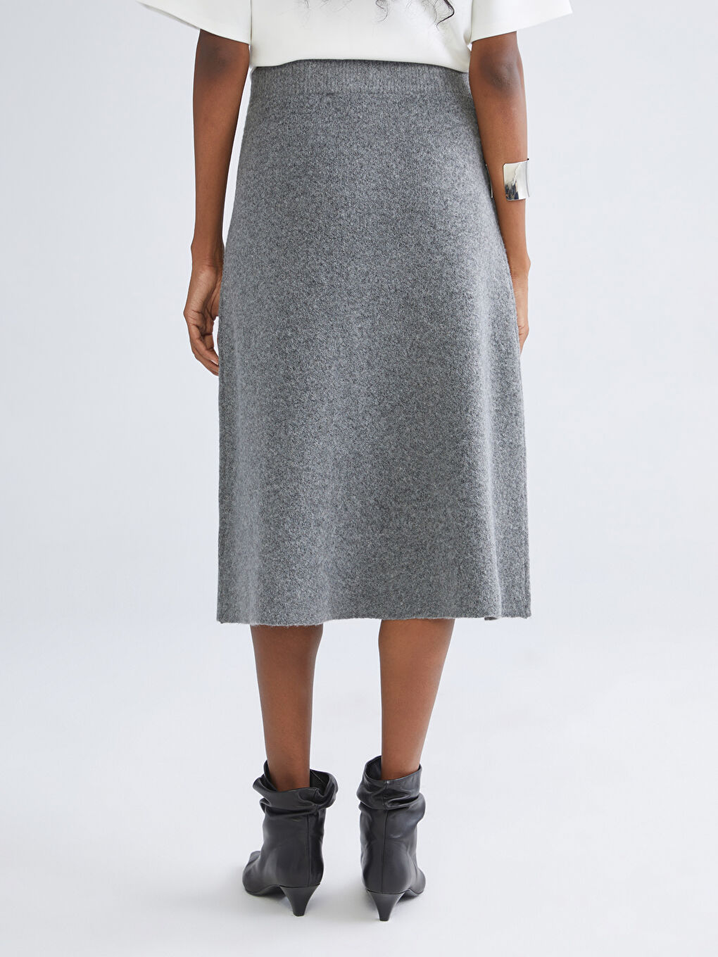 Elastic Waist Knitwear Skirt-3