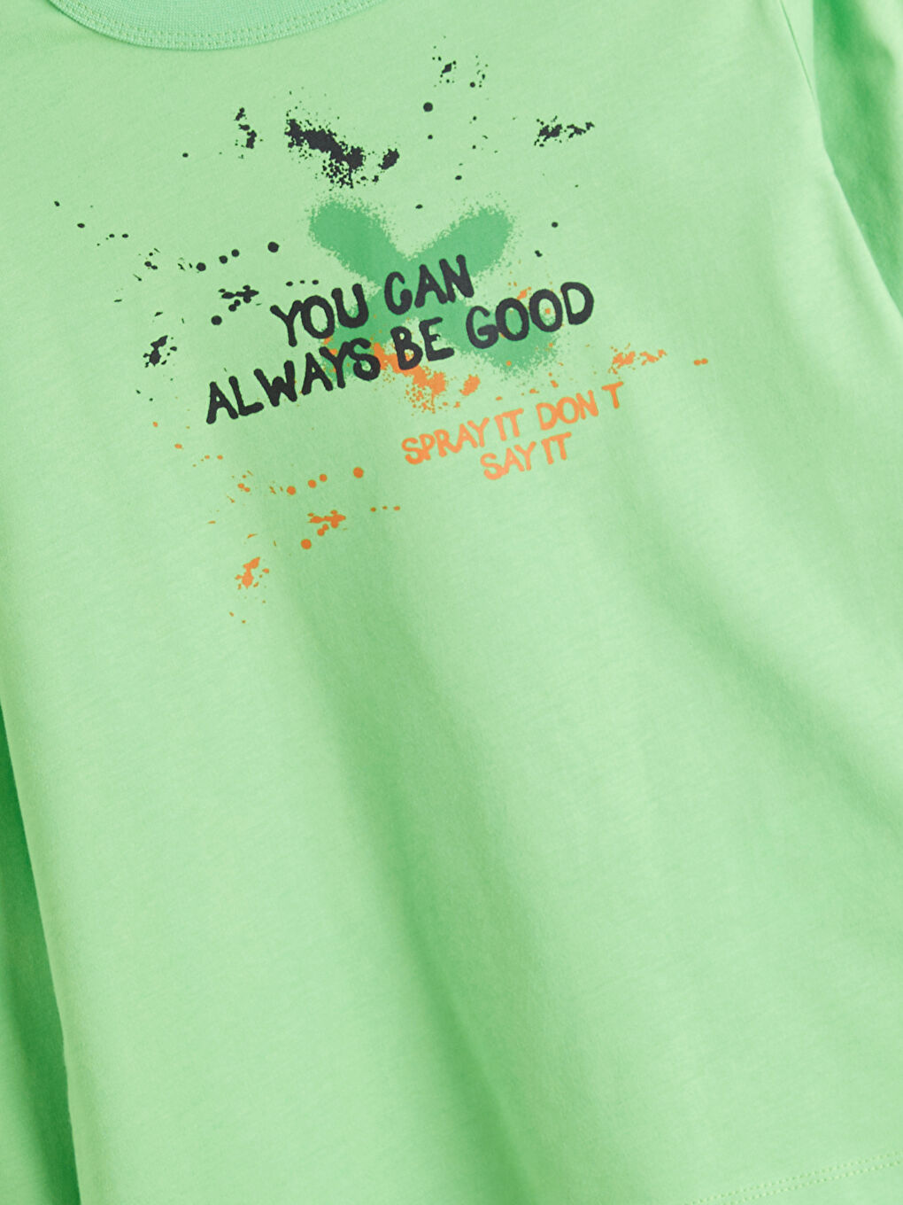 Yeşil Bisiklet Yaka Erkek Çocuk Pijama Üst-1