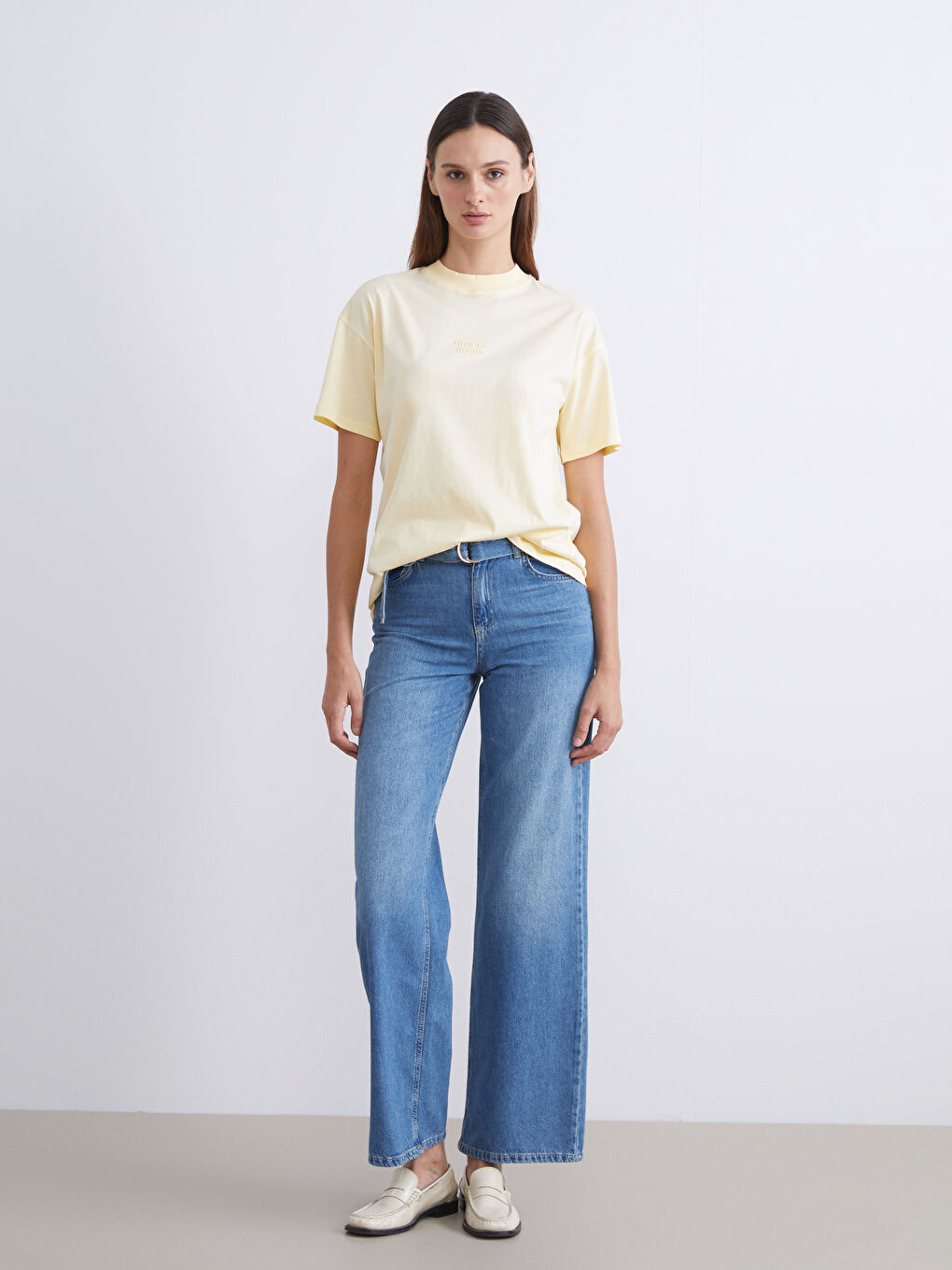 İndigo Wideleg Kadın Jean Pantolon