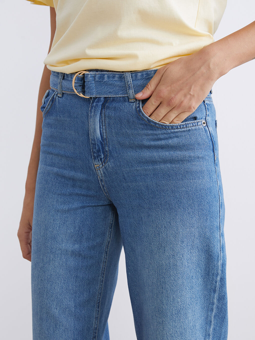 İndigo Wideleg Kadın Jean Pantolon-2