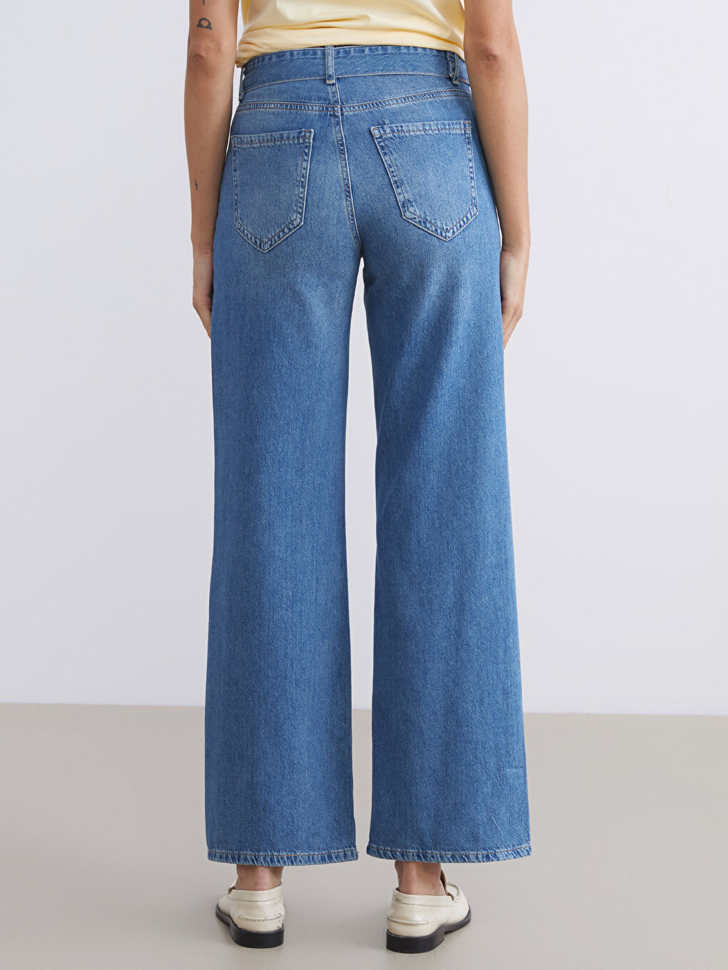 İndigo Wideleg Kadın Jean Pantolon-3