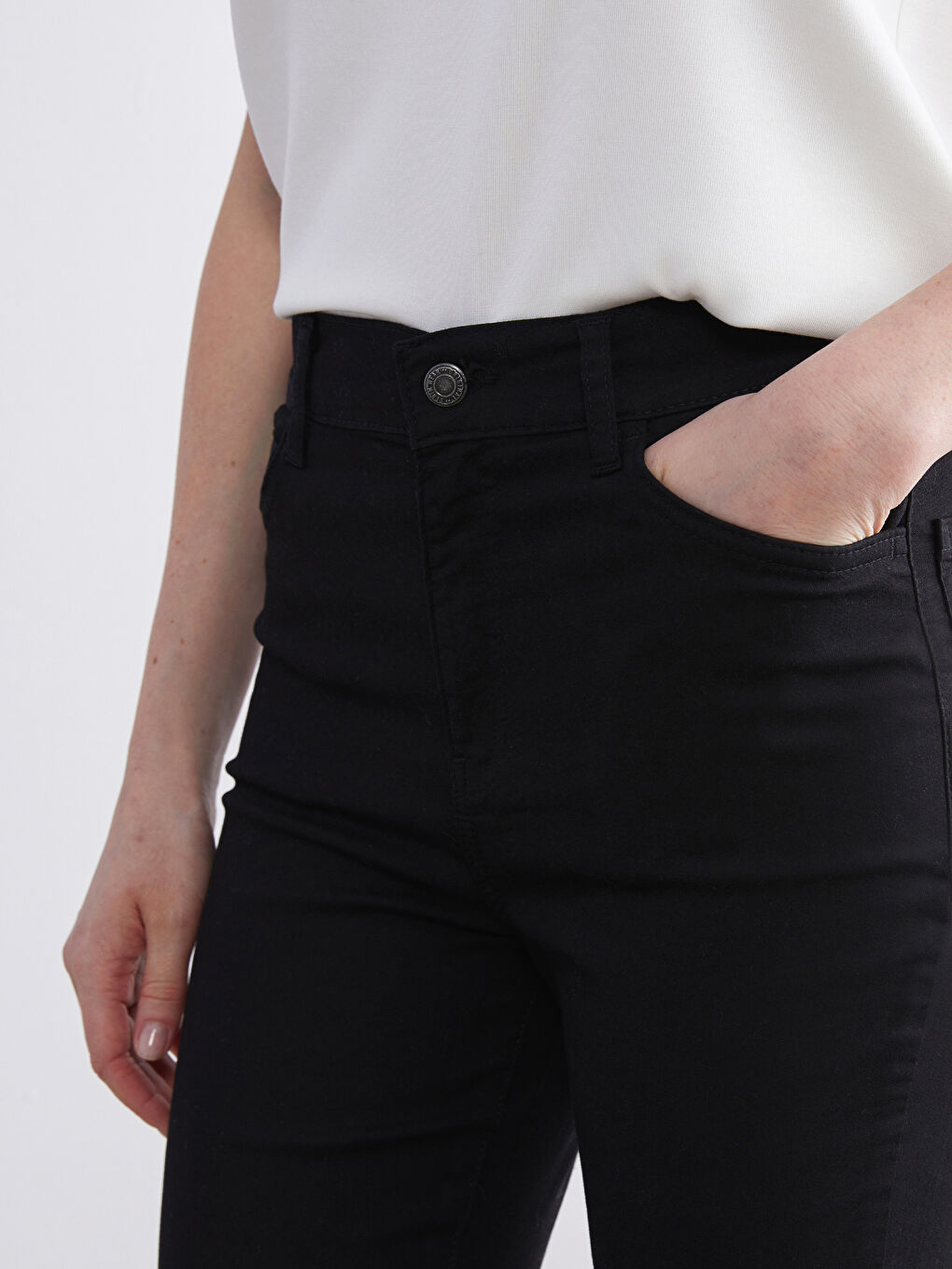 Siyah Flare Kadın Jean Pantolon-2