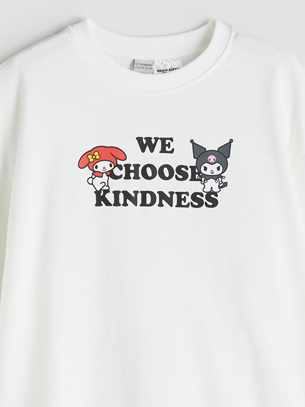 Crew Neck Kuromi Printed Girls' Sweatshirt-2