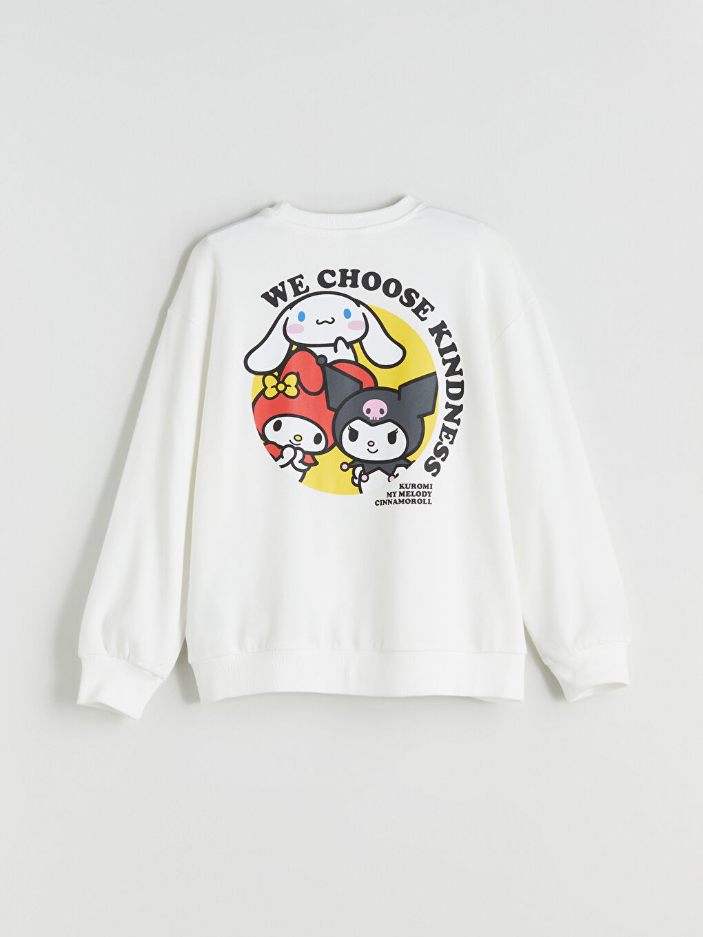 Crew Neck Kuromi Printed Girls' Sweatshirt-4