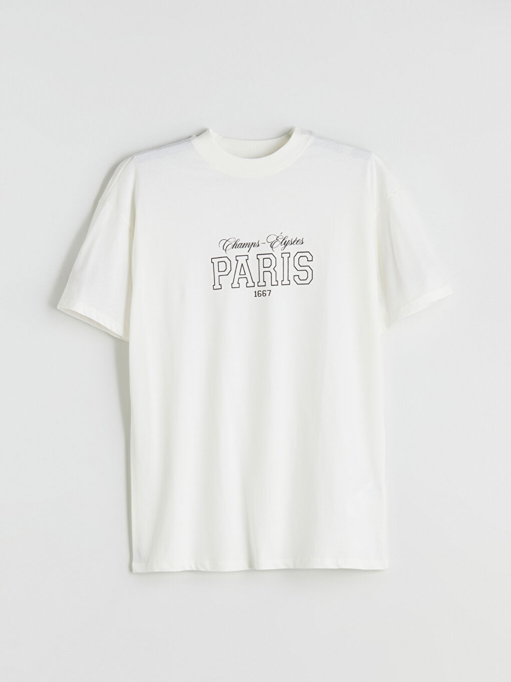 LCW Modest Crew Neck Paris Printed Women's T-Shirt -W5JA22Z8-R9J