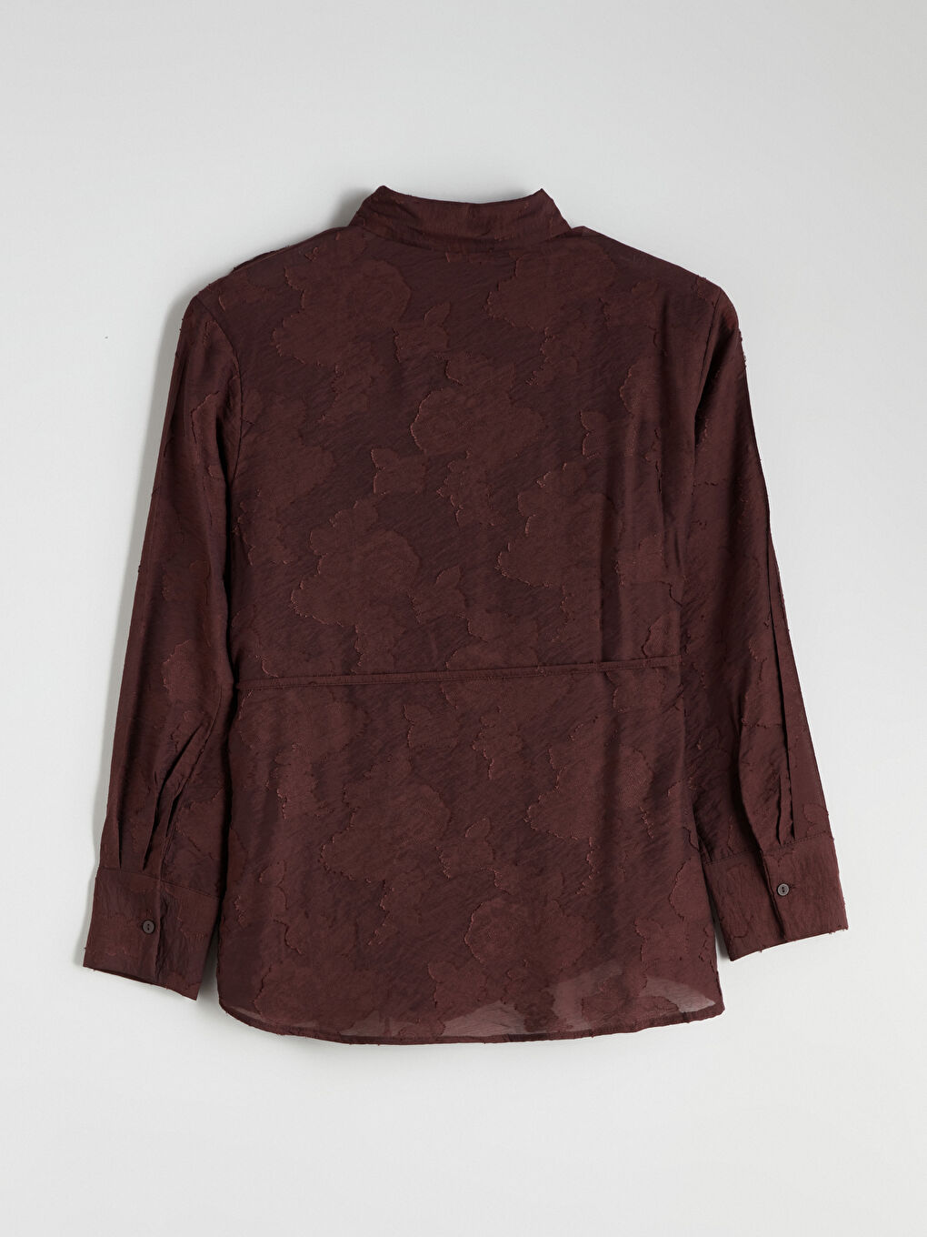 Bordo Desenli Kadın Gömlek-5