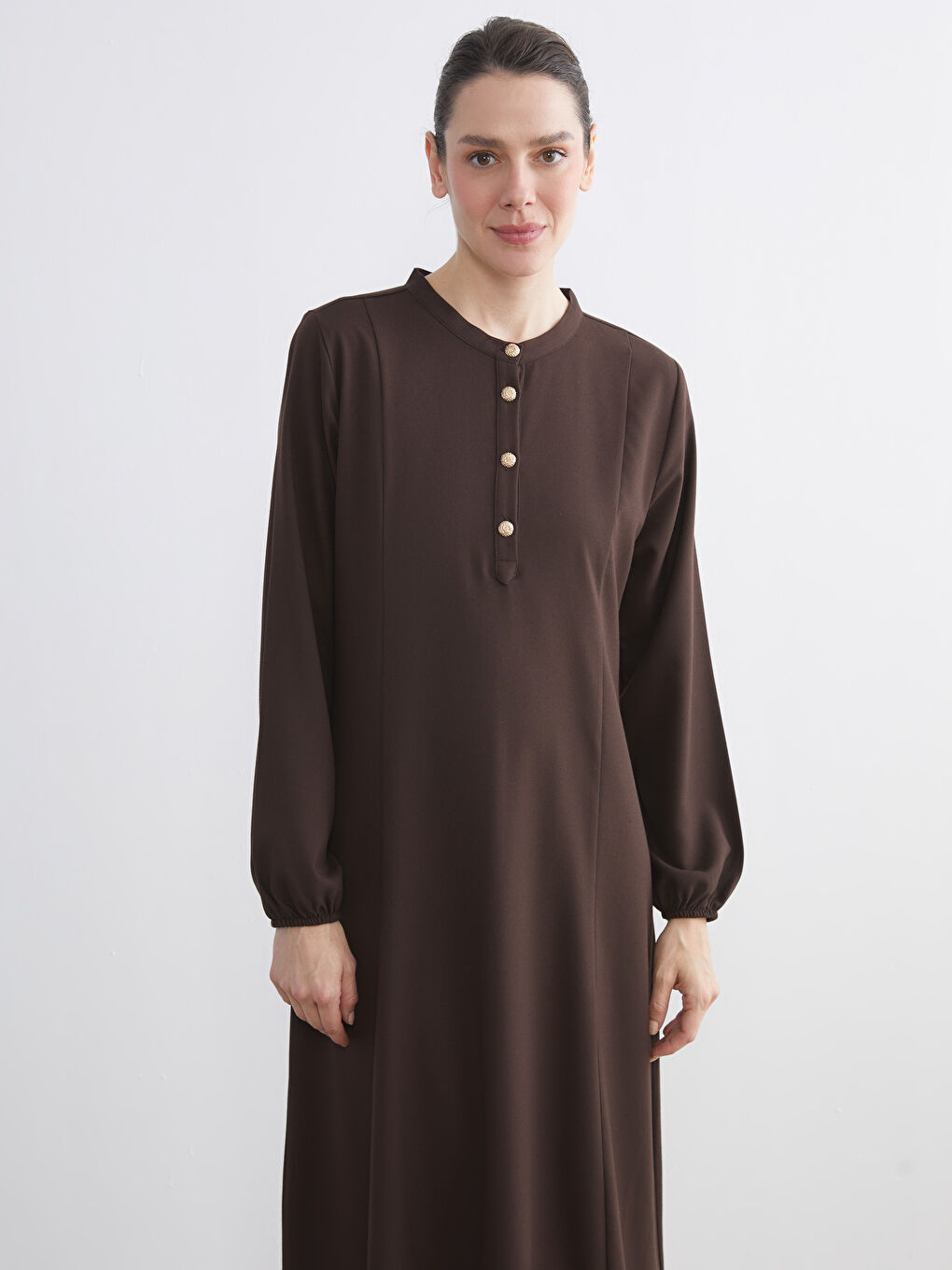 Grandad Collar A-Line Dress