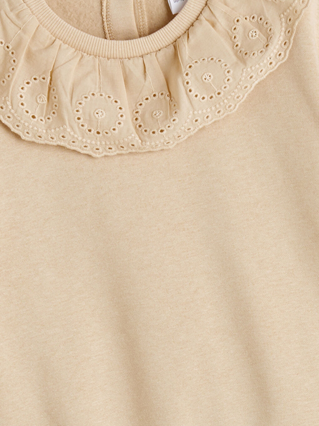 Bej Bisiklet Yaka Kız Çocuk Sweatshirt-2