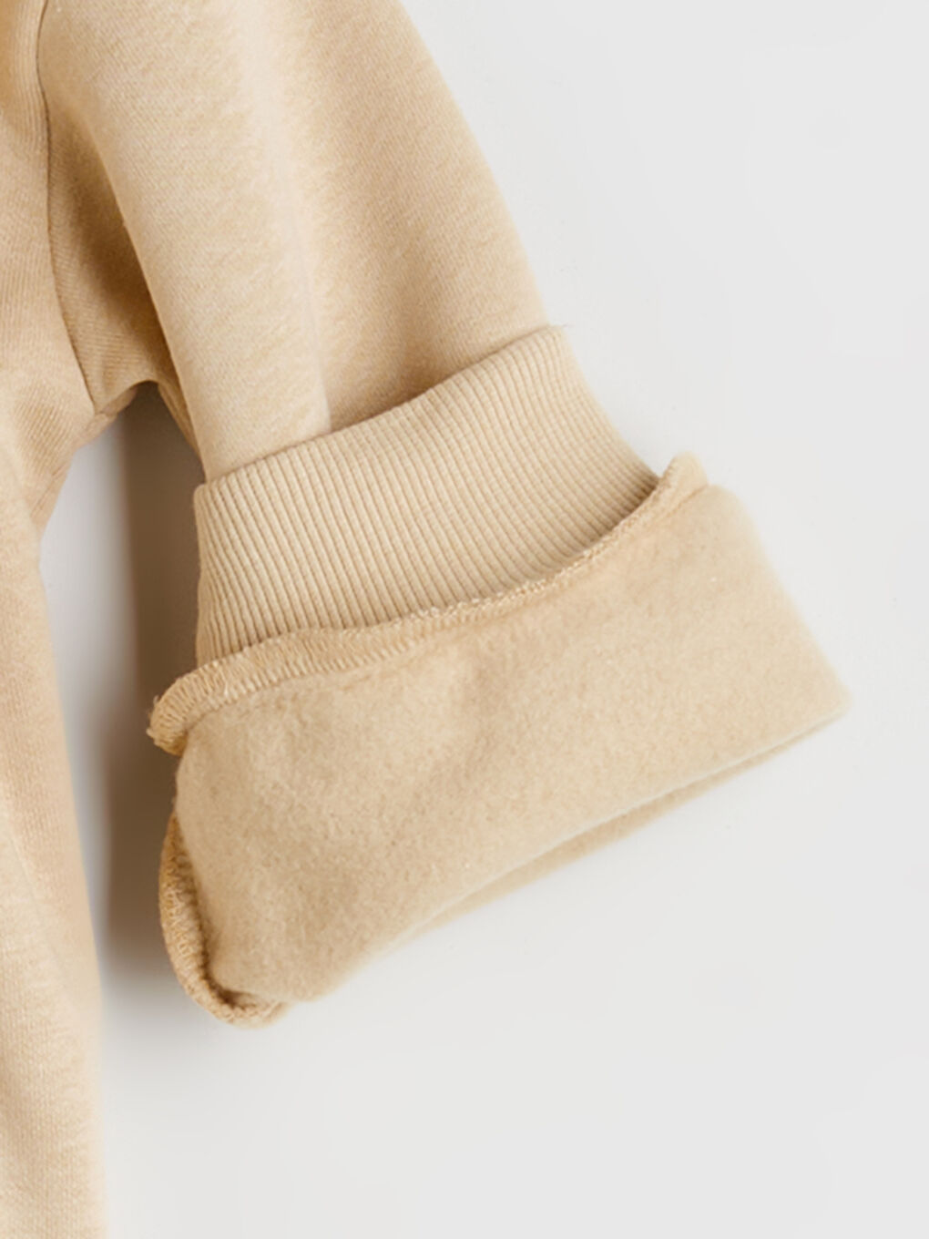 Bej Bisiklet Yaka Kız Çocuk Sweatshirt-3