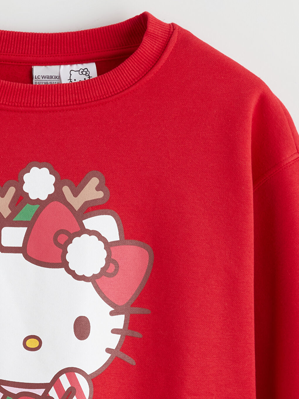 Crew Neck Hello Kitty Printed Thick Girls' Sweatshirt-2