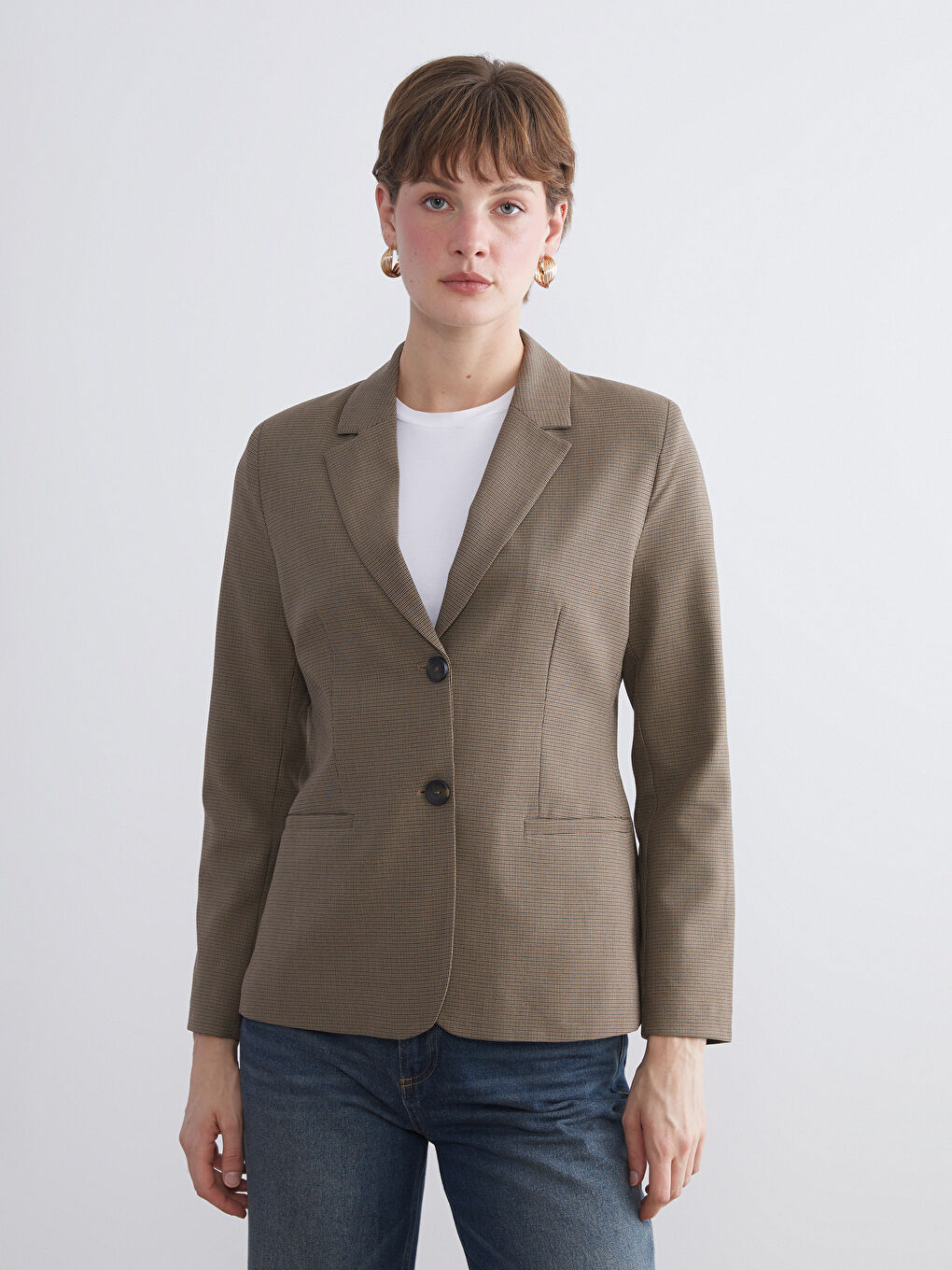 Plaid Women's Blazer Jacket