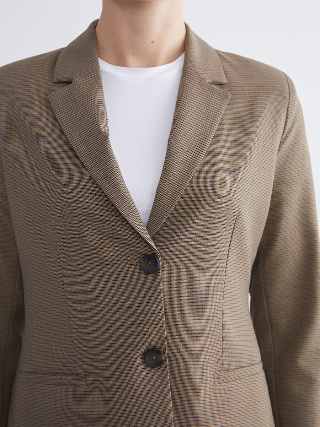 Plaid Women's Blazer Jacket-3