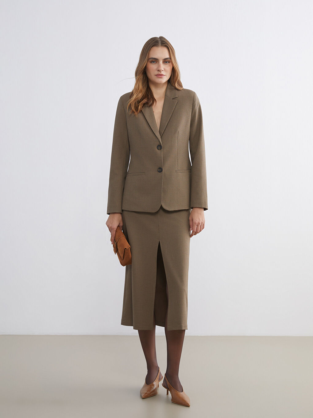 Plaid Women's Blazer Jacket-4