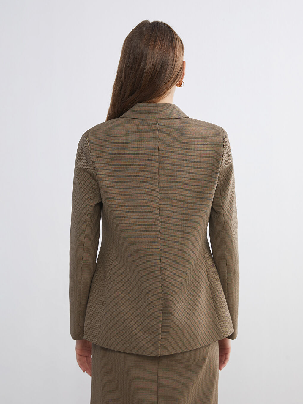 Plaid Women's Blazer Jacket-8