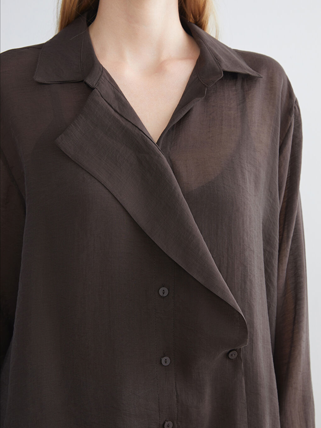 Plus Size Double Breasted Collar Women's Shirt Tunic-4