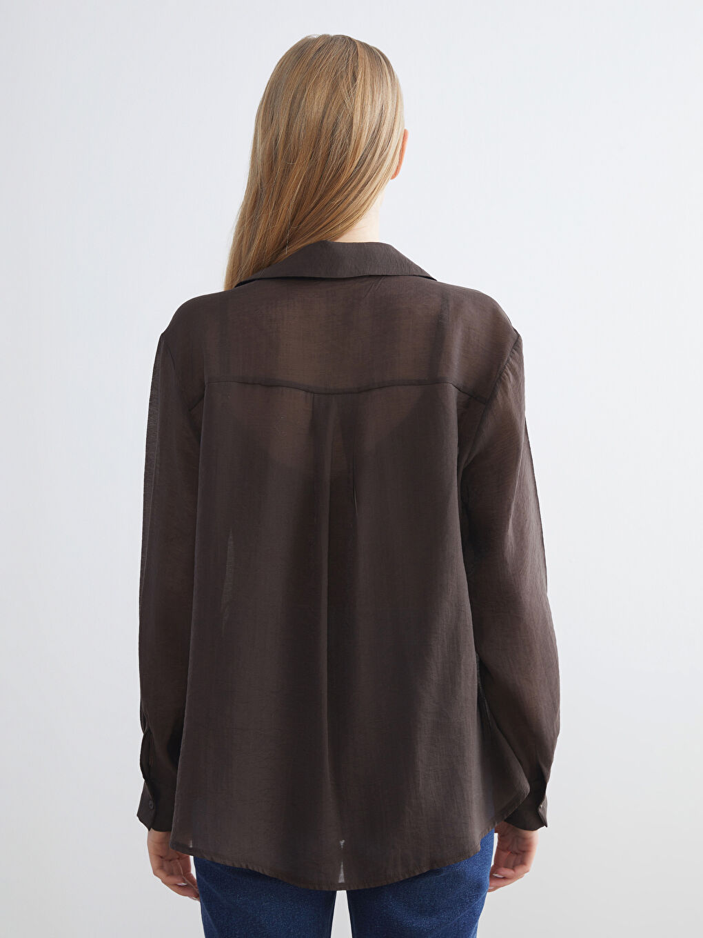Plus Size Double Breasted Collar Women's Shirt Tunic-5
