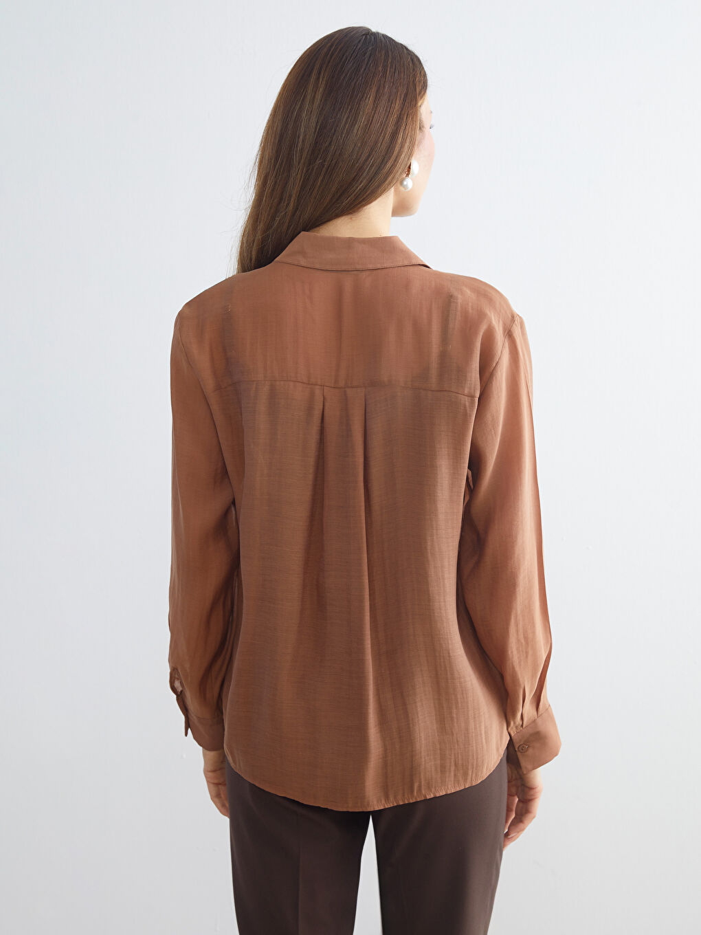 Plus Size Double Breasted Collar Women's Shirt Tunic-5