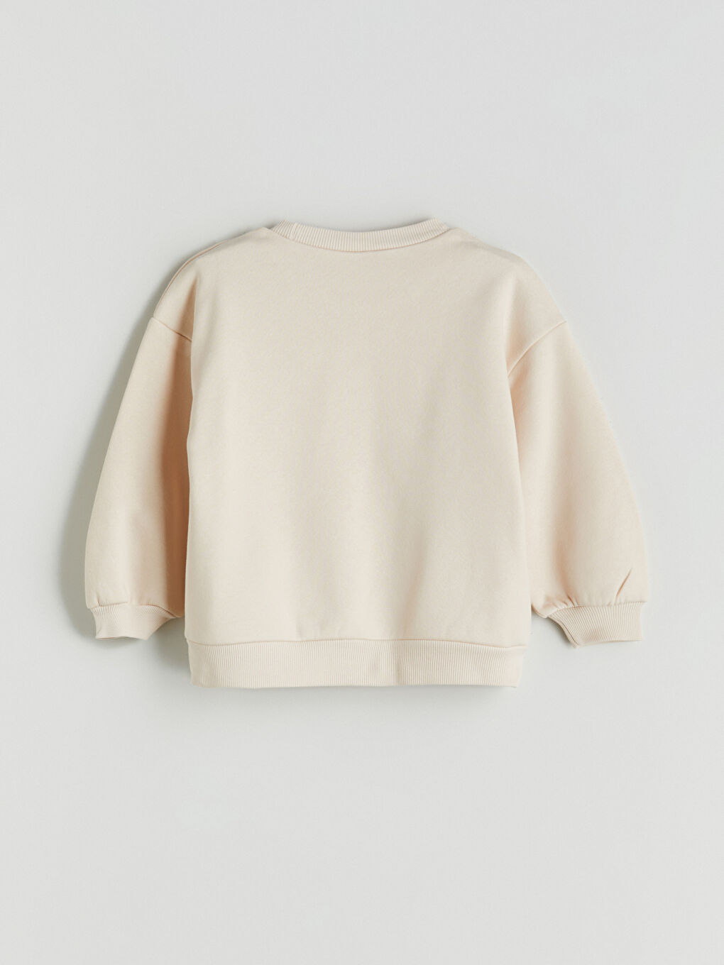 Bej Bisiklet Yaka Kız Çocuk Sweatshirt-2