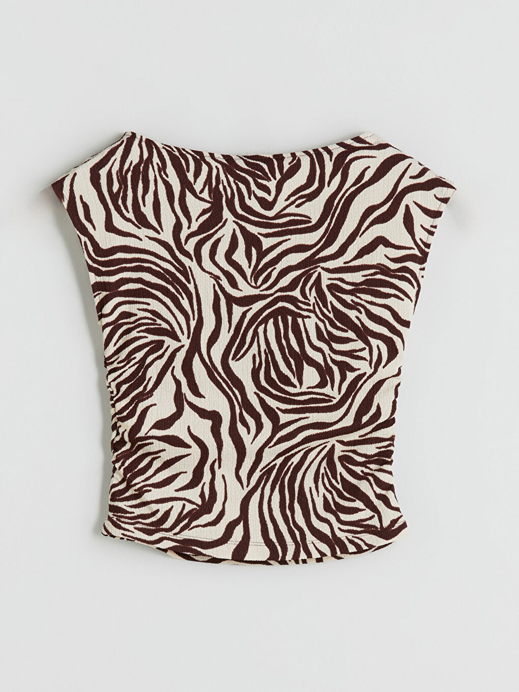 Crew Neck Patterned Blouse-5