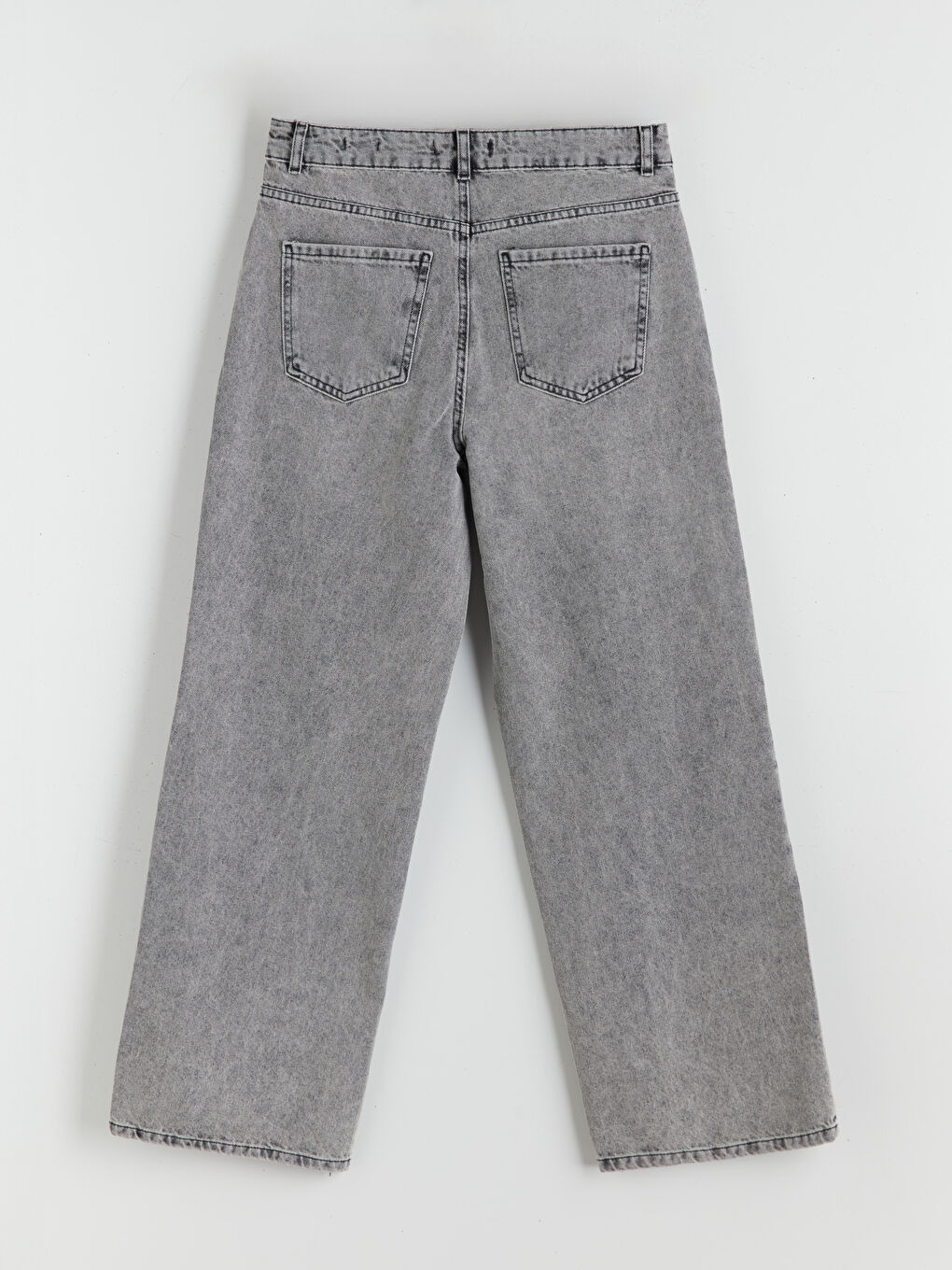 Gri Wideleg Kadın Jean Pantolon-5