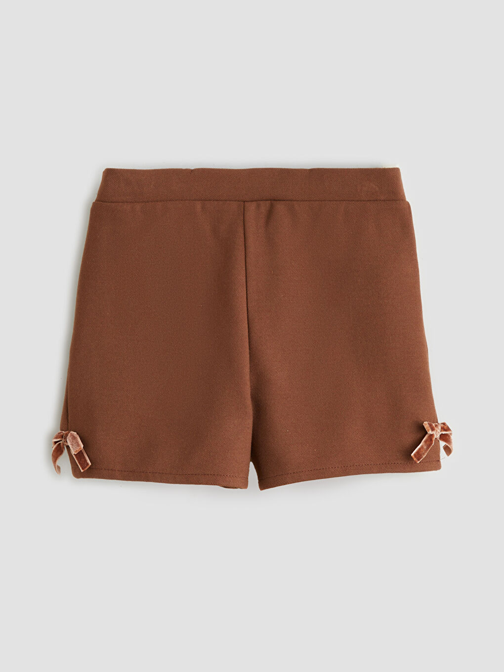 Kahverengi Beli Lastikli Kız Çocuk Şort