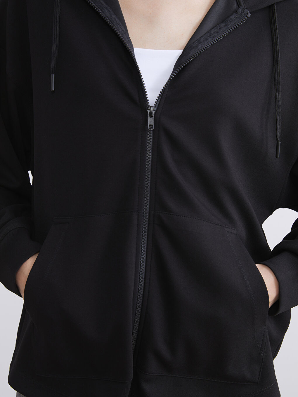 Sweat zippé surdimensionné à col cheminée pour Femmes-2